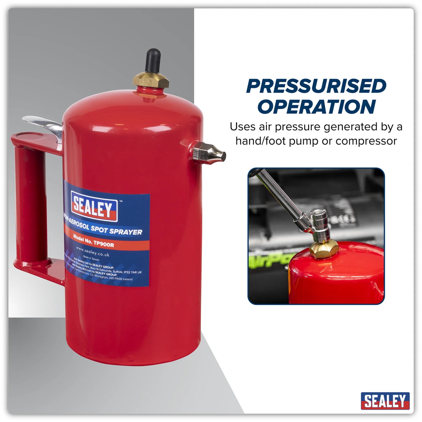 Sealey Non-Aerosol Spot Sprayer TP900R 1L Red