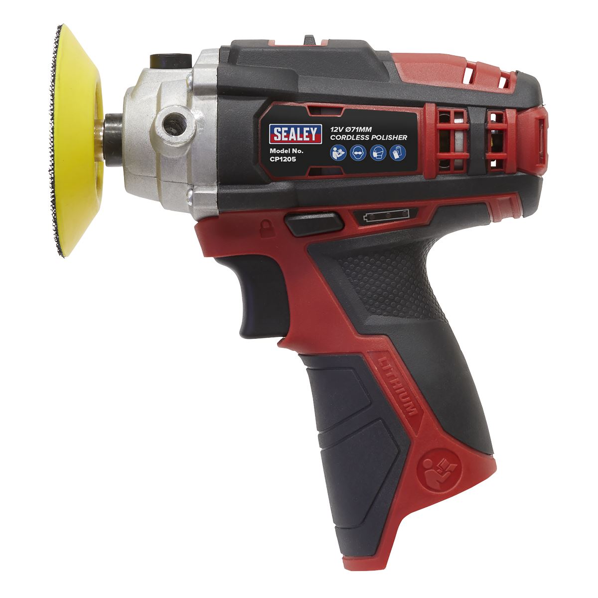 Sealey Cordless Polisher Buffer 12V 71mm Variable Speed Li-ion Body Only