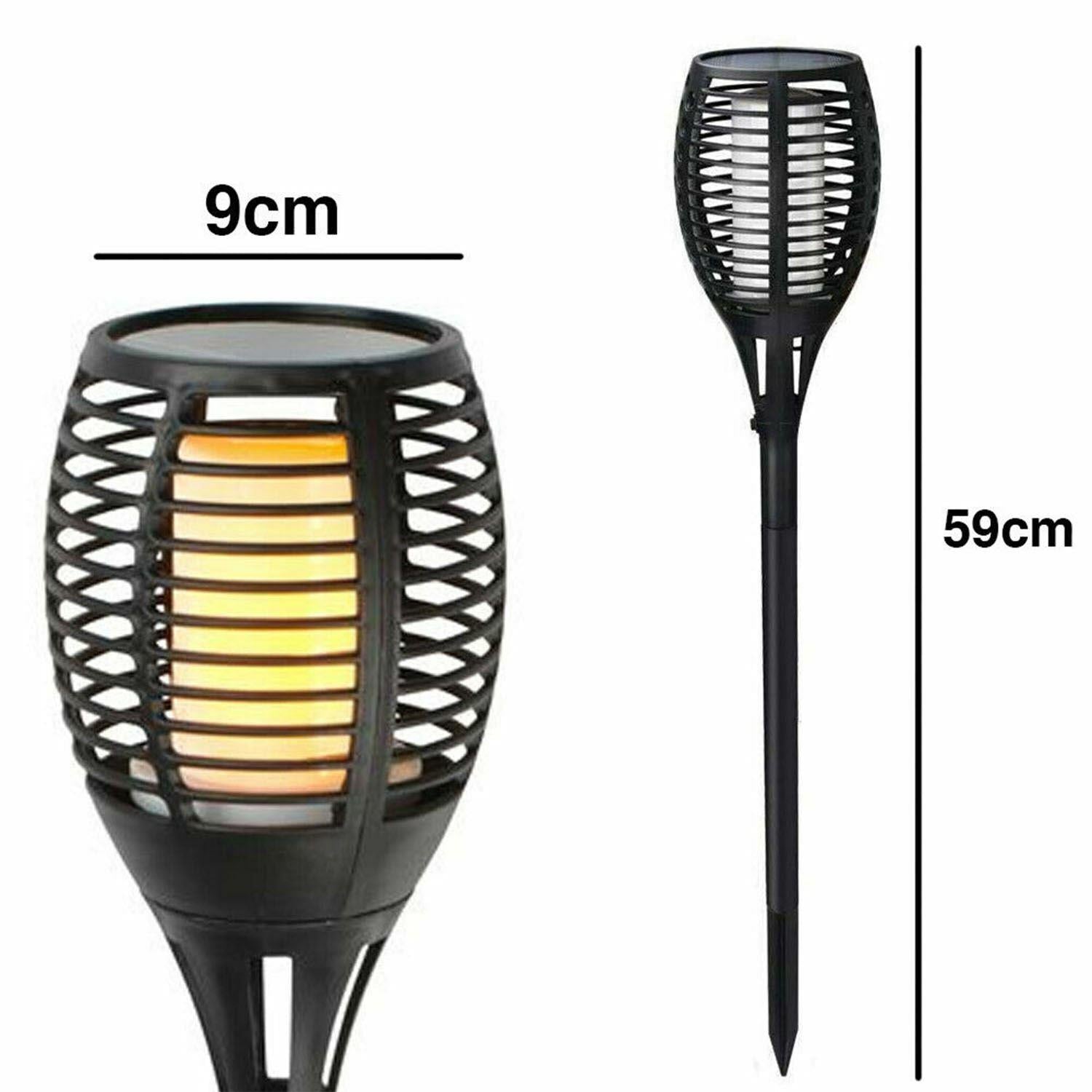 30 LED Flame Solar Torch Light Waterproof Flickering Dancing Path Garden Lamp