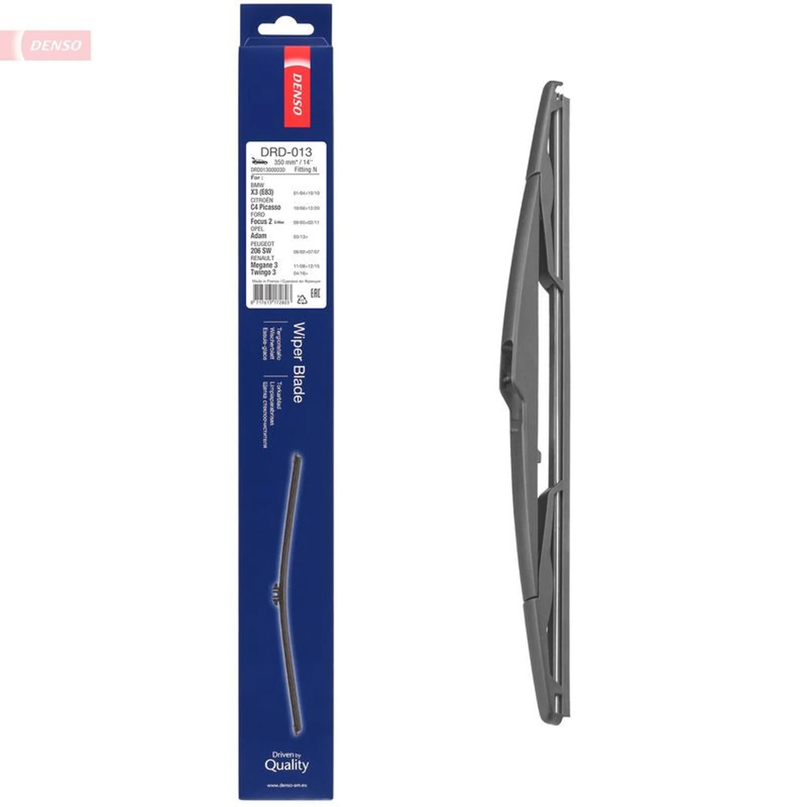 Denso Front & Rear Wiper Blade Set fits Ford Focus II 2004-2012