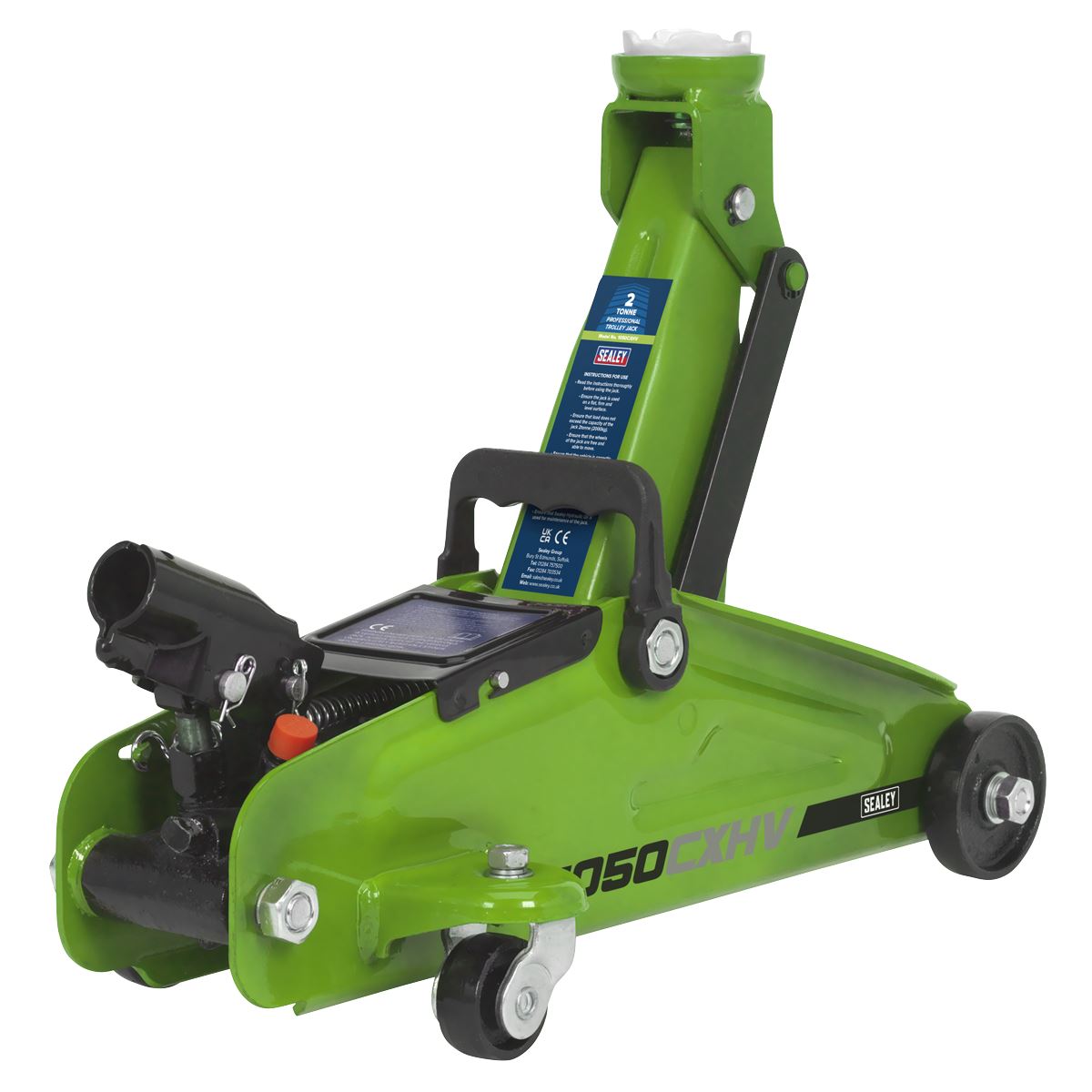 Sealey Short Chassis Trolley Jack 2 Tonne - Green 1050CXHV