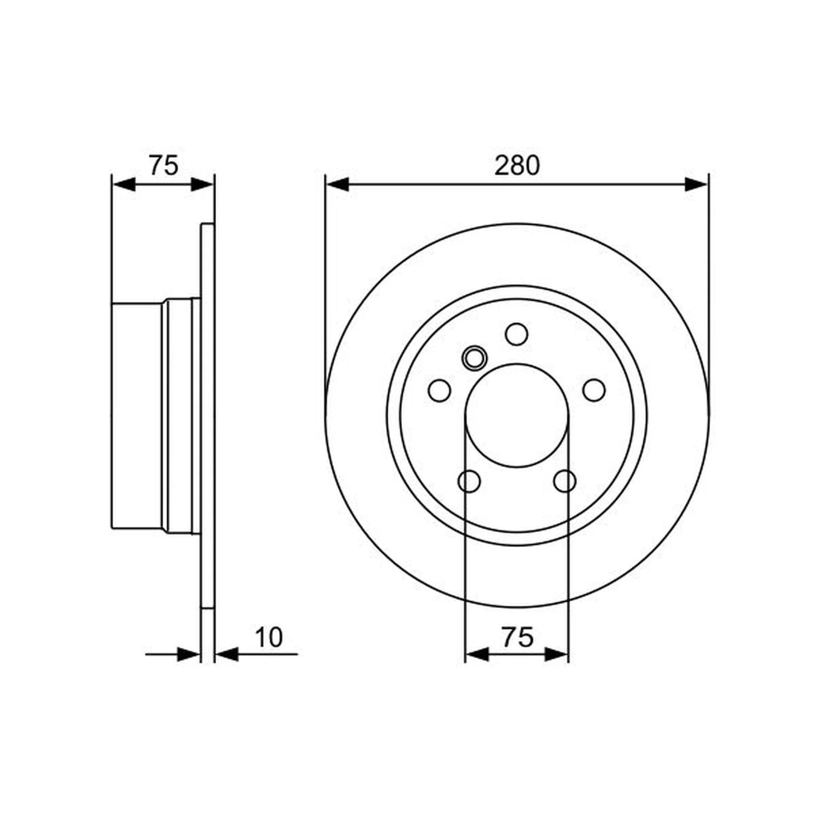 Bosch 2 x Solid Brake Discs fits BMW Z4 Roadster 2003-2009 2.0 2.2 2.5