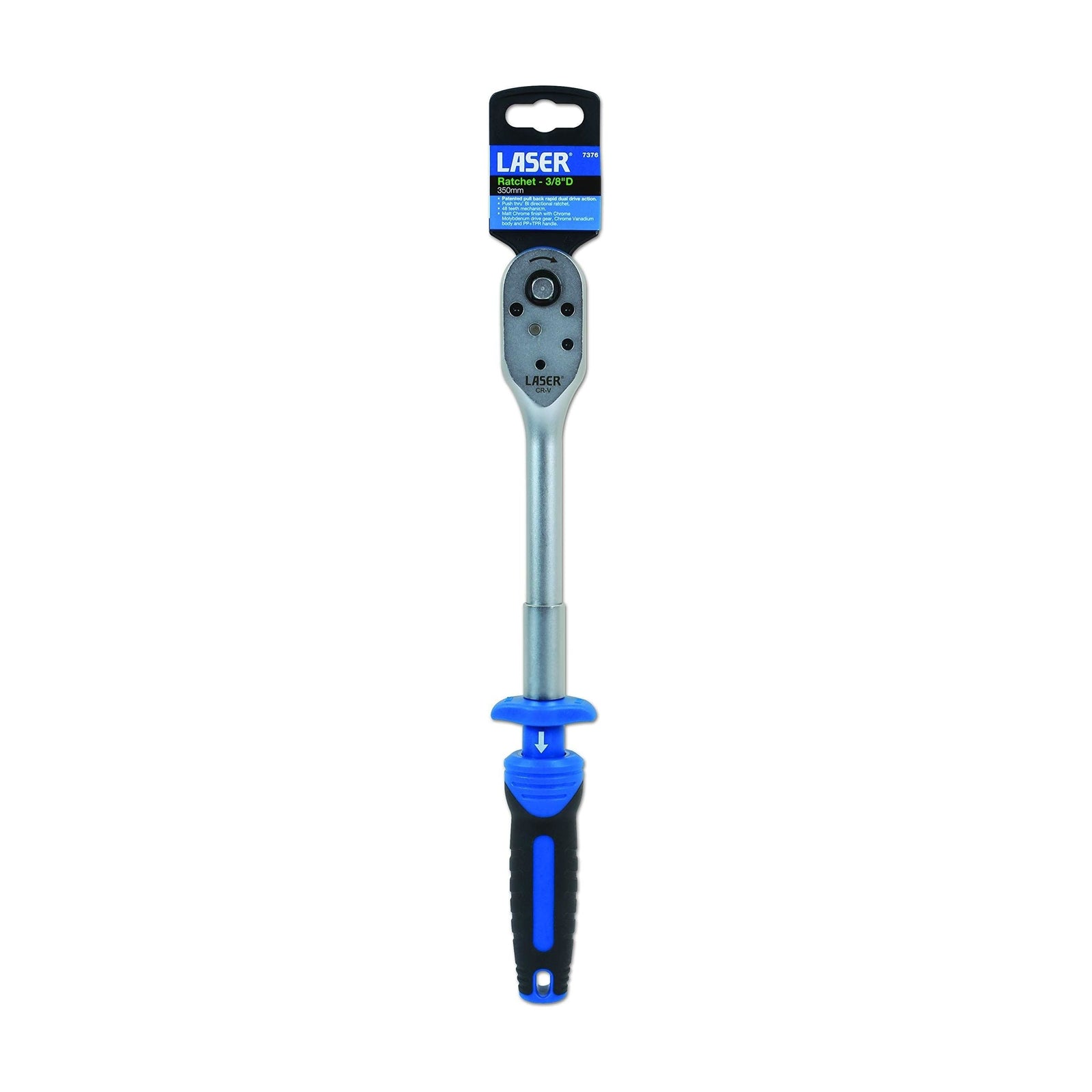 Laser Pull Back Rapid Action Ratchet, Long 3/8"D 7376