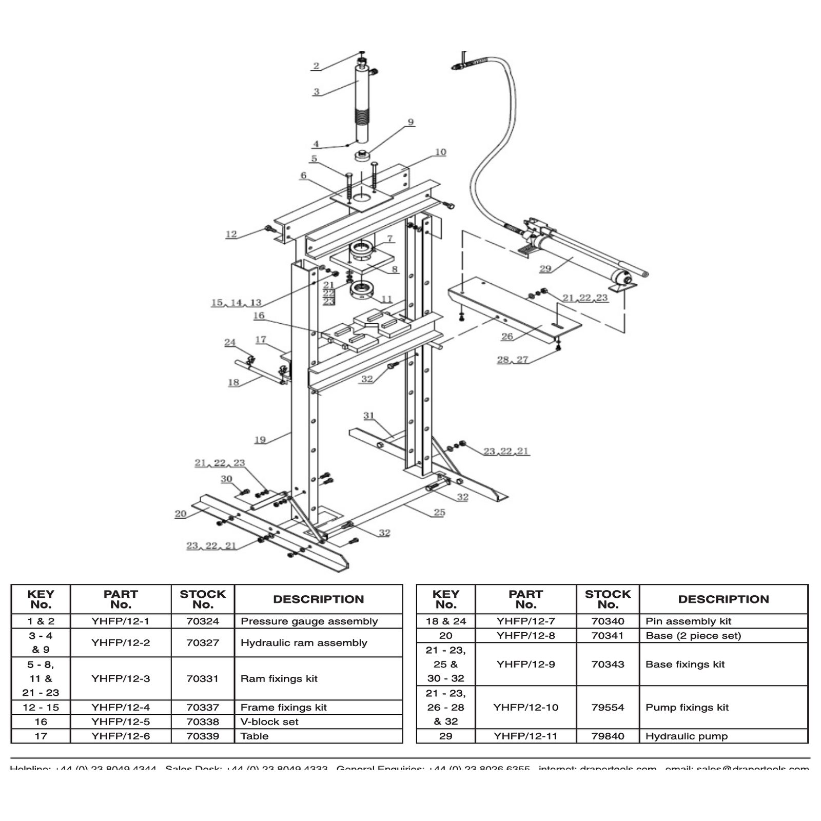 Draper Pin Assembly Kit MPN YHFP/12-7 70340