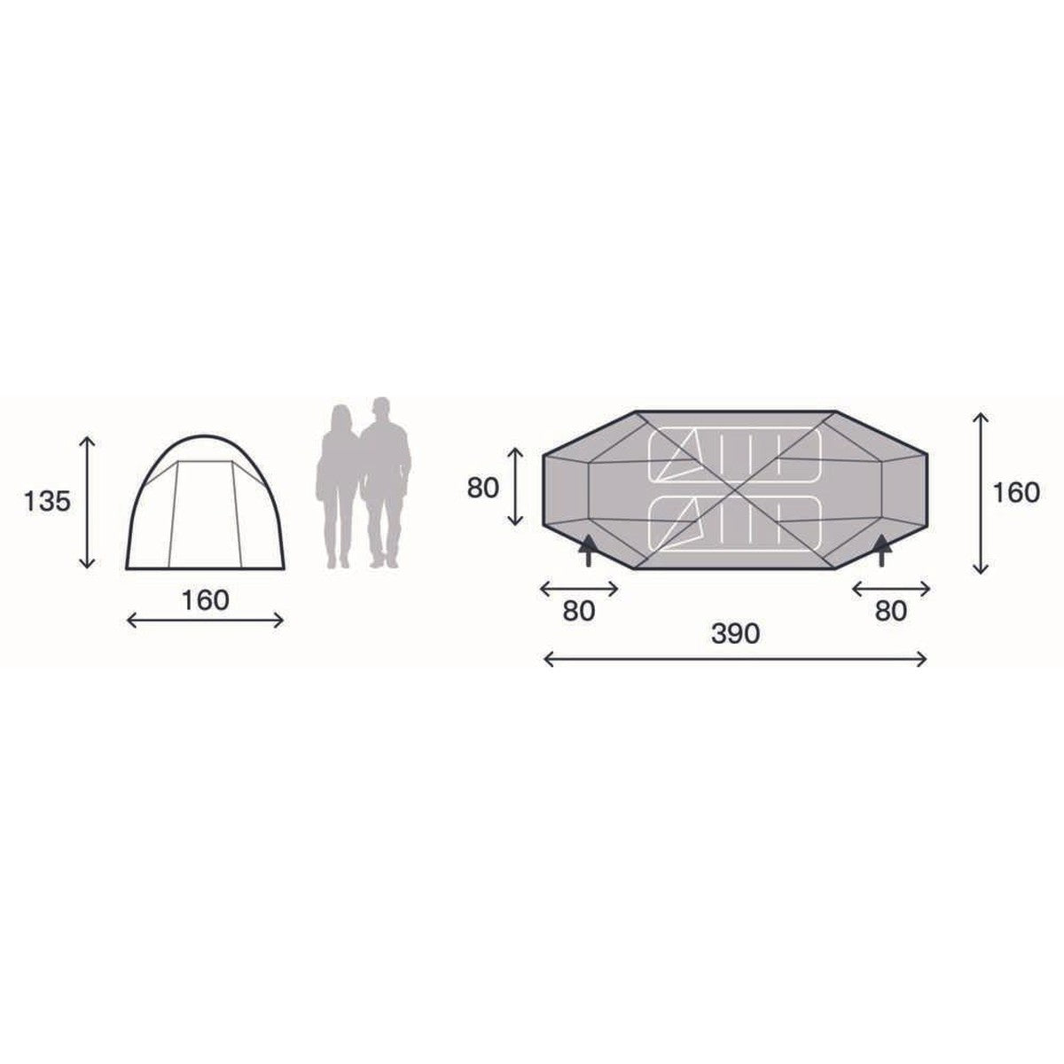 Kampa Mossborn 02 Aegean 2 Person Poled Tent