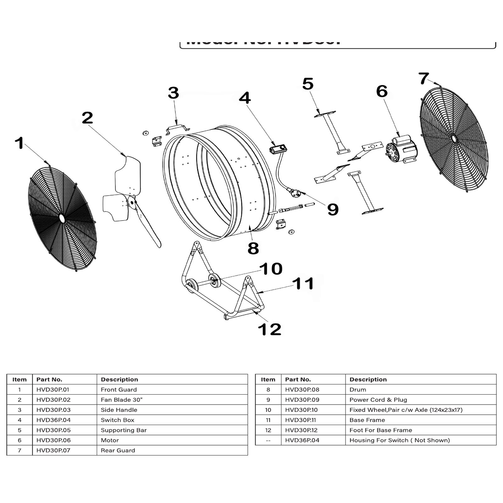 Sealey Base frame HVD30P.11