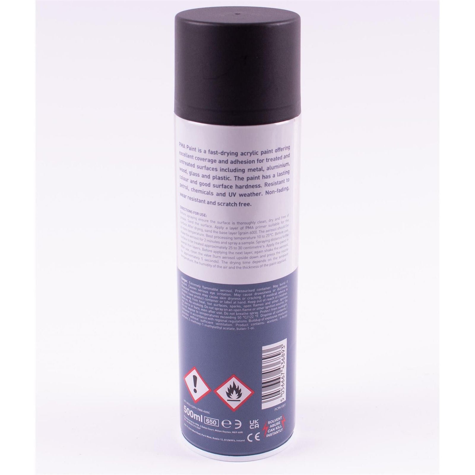 6x PMA Professional Matt Black 500ml Spray Paint High Coverage