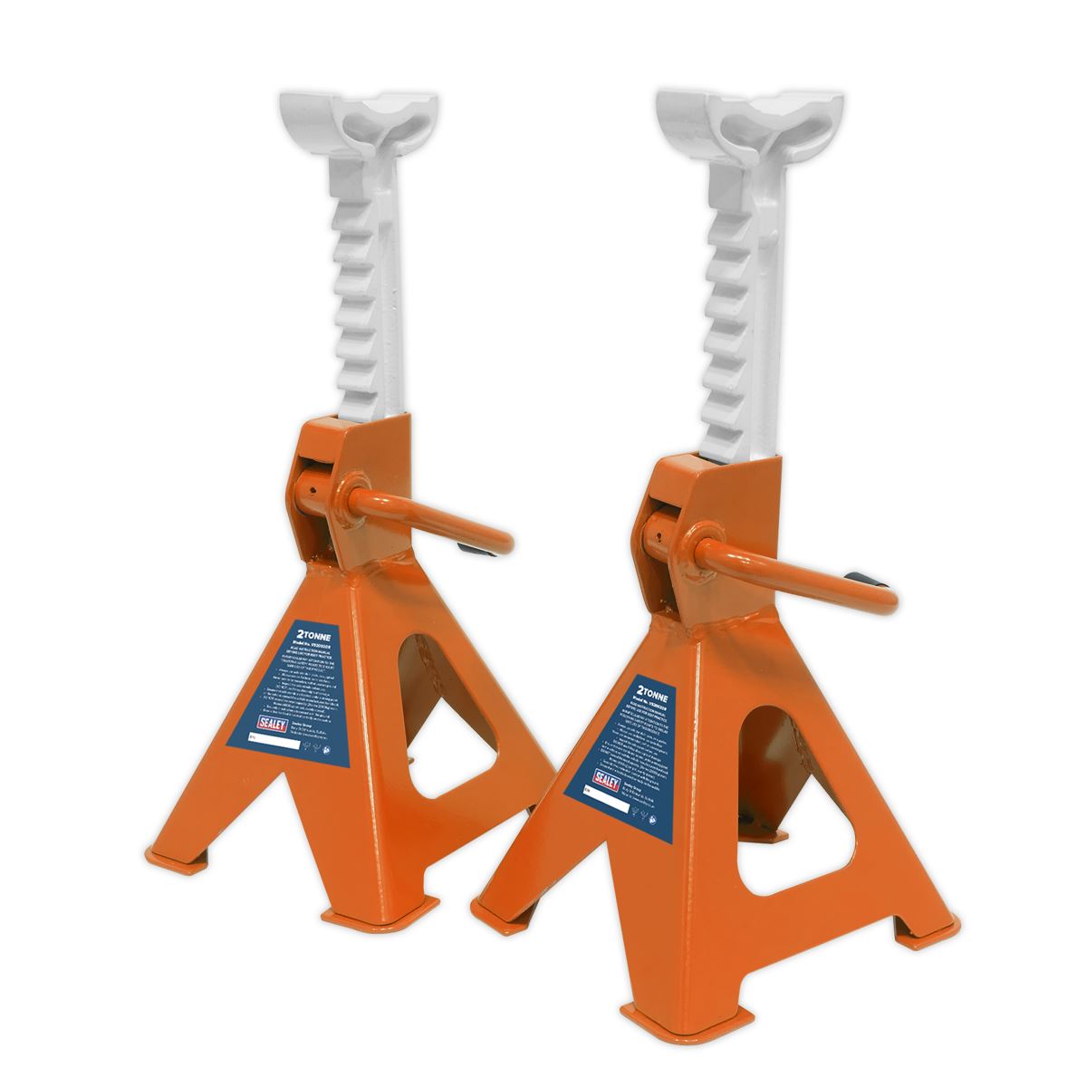 Sealey AXLe Stands (Pair) 2 Tonne Capacity per Stand Ratchet Type Orange