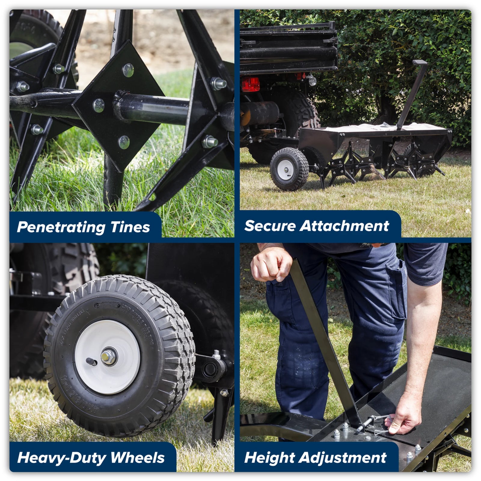 Sealey 48" Tow Behind Plug Aerator SLA48T - 95kg Capacity