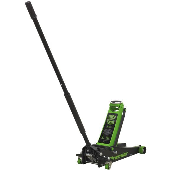Sealey Trolley Jack 3tonne Rocket Lift Green 3040AG