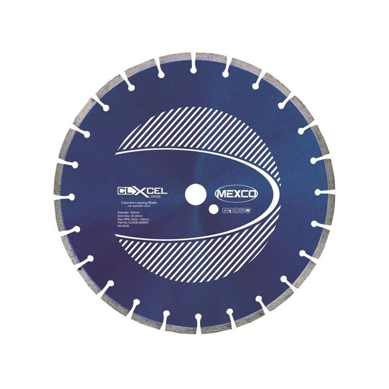 MEXCO Concrete Looping Diamond Blade 350 x 25.4mm x 8mm Width - CLXCEL350825