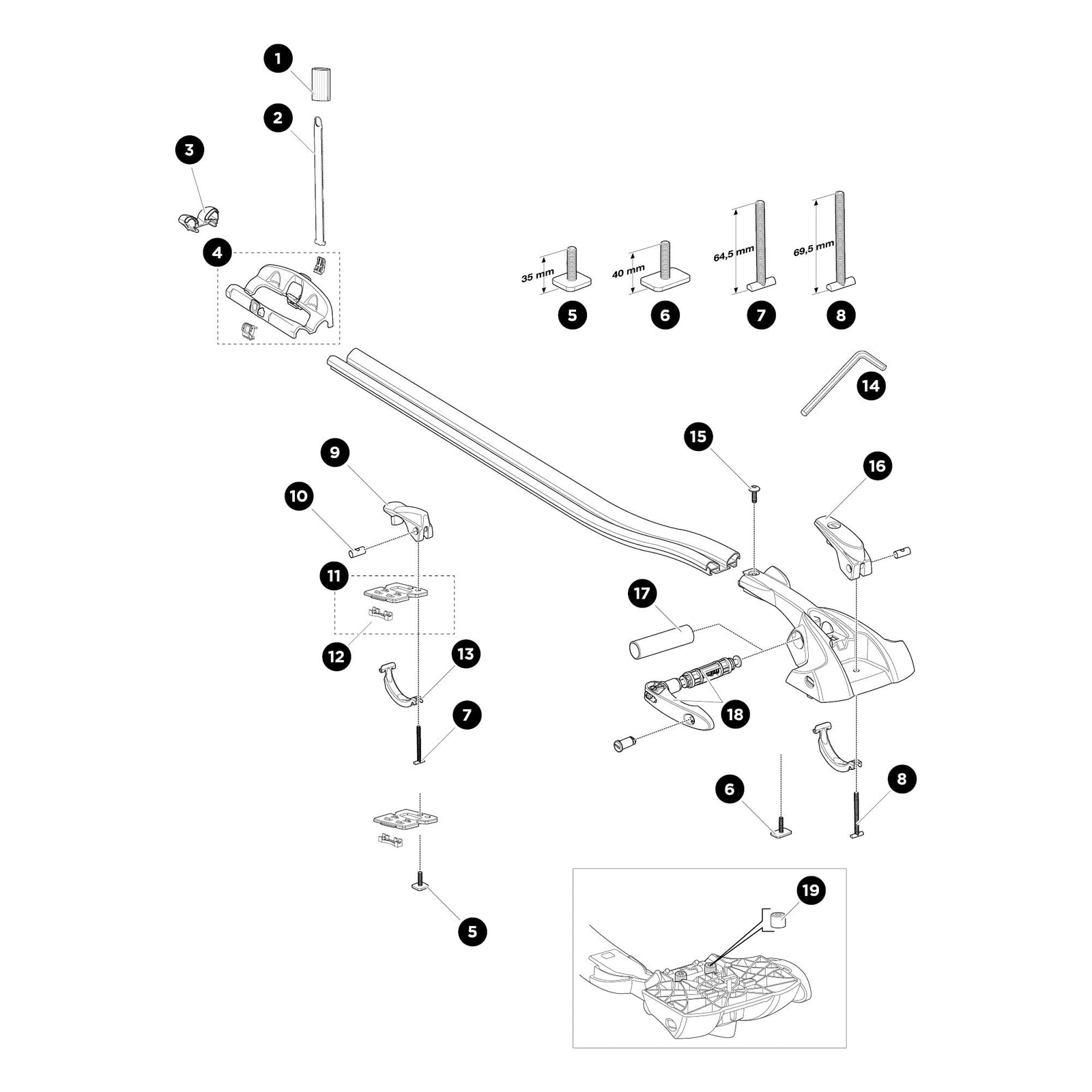 Thule End Cap 561, 570 - Replacement Part