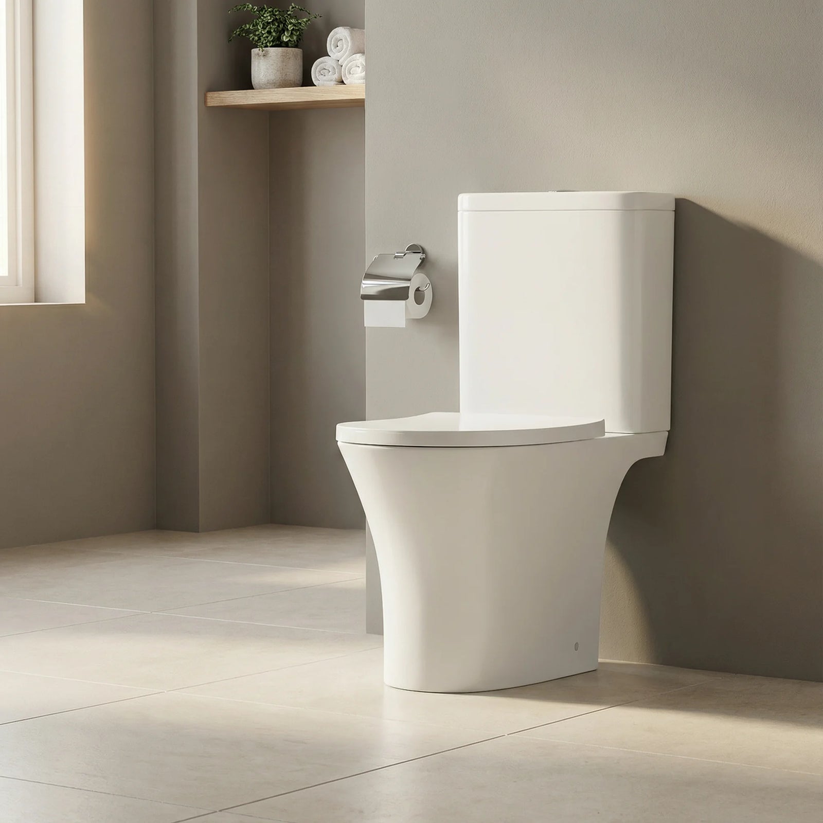 Baridi Close Coupled Toilet DH332 Rimless Flush White