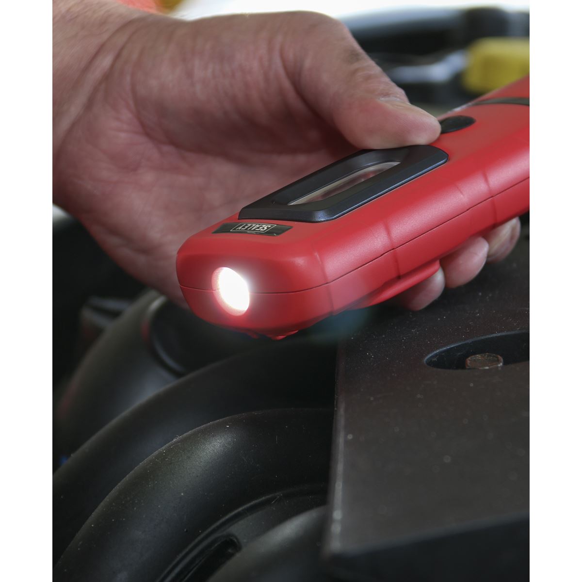 Sealey Rechargeable LED Inspection Lamp 360 COB Work Light Super Bright Red