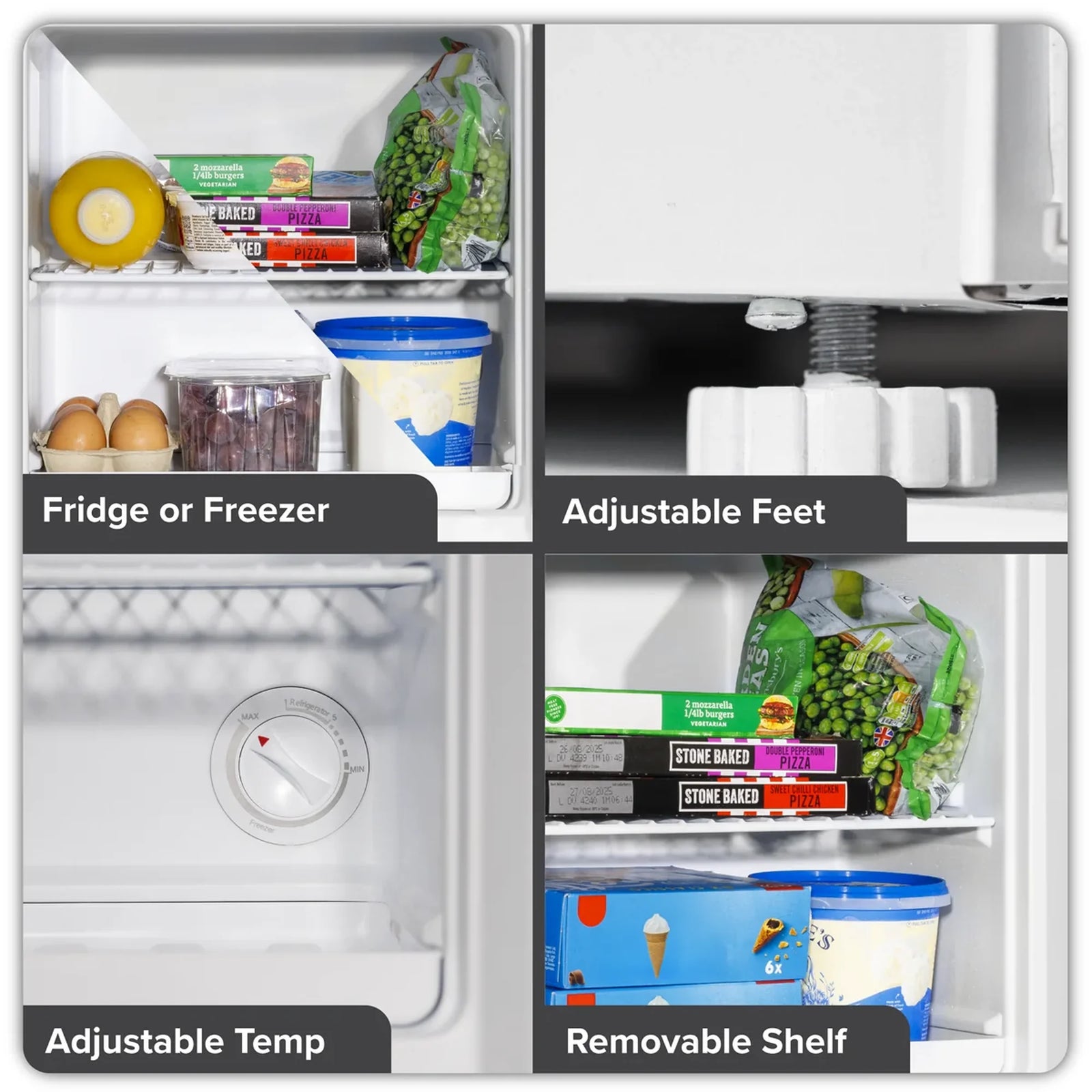 Baridi Mini Tabletop Fridge/Freezer DH254 31L Capacity White