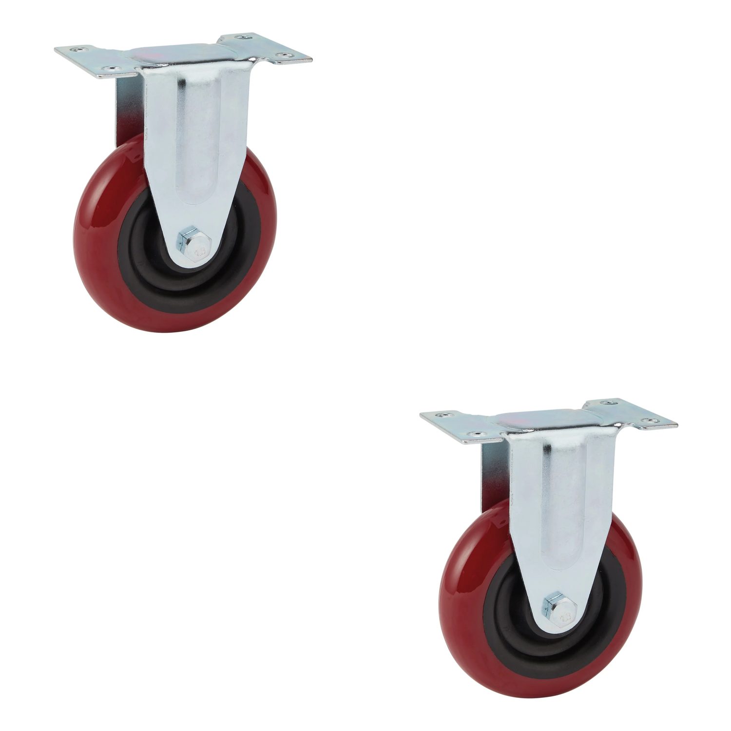 Draper Fixed Plate Fixing Polyurethane Wheel, 100mm Diameter, S.W.L. 125kg