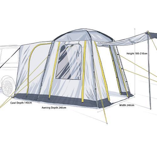 Maypole Broadway Poled Tailgate Awning for Campervan