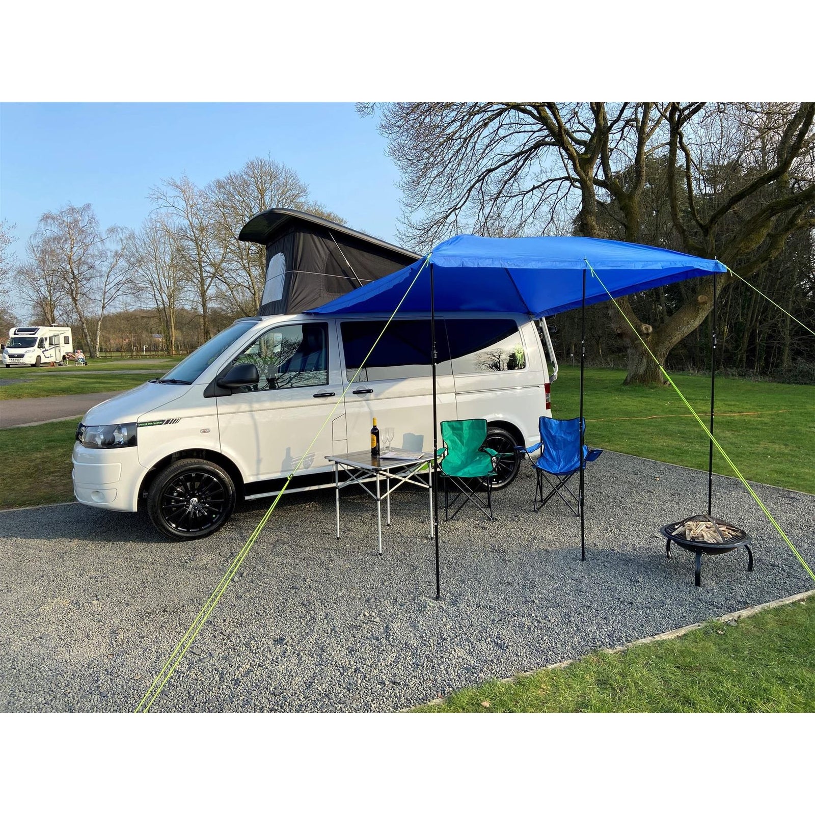 Campervan Awning Sun Canopy Sunshade Motorhome for 4 or 6mm Rail Blue T4 T5 T6