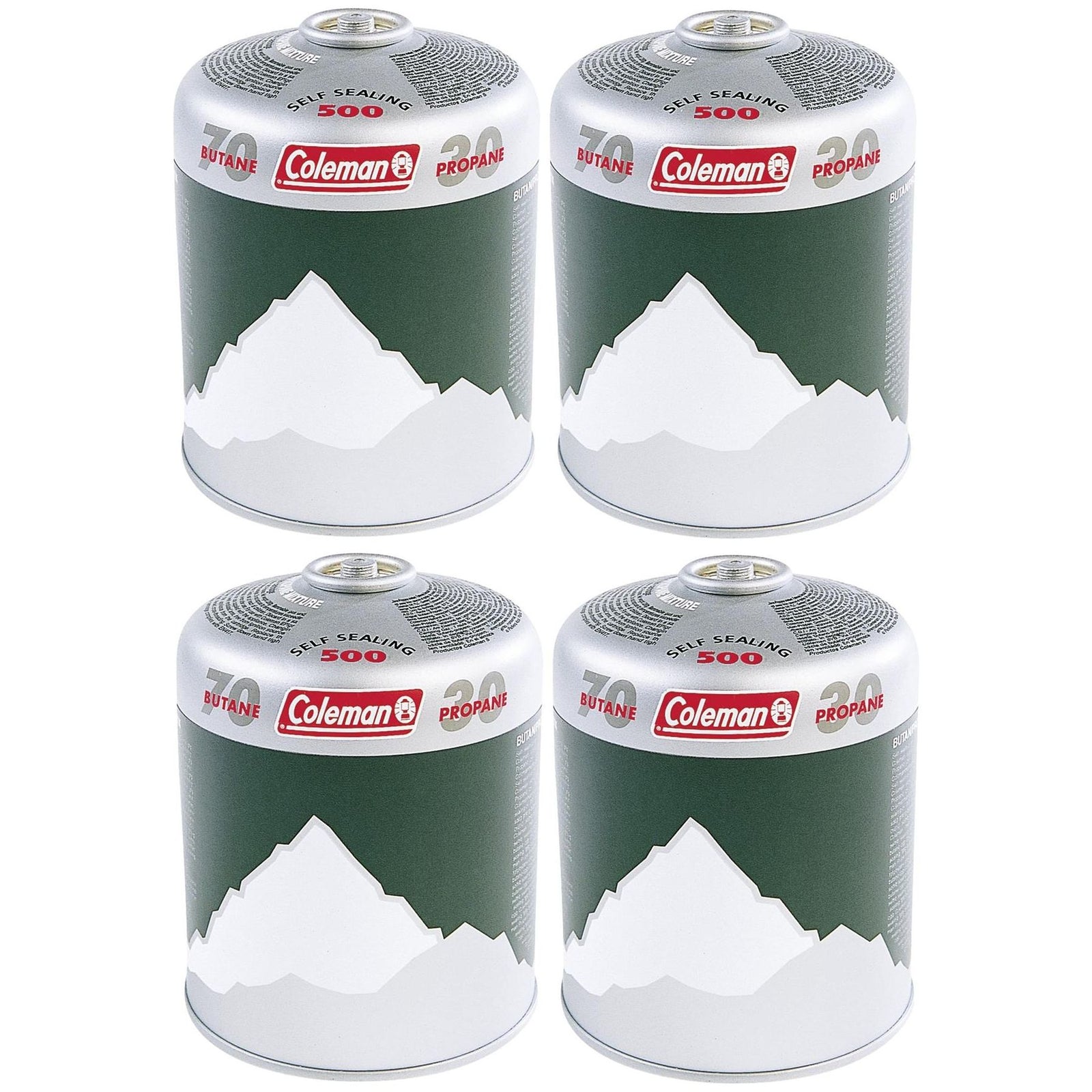 Coleman C500 Gas Cartridge Butane Propane Mix Self Sealing Screw Thread 4 Pack