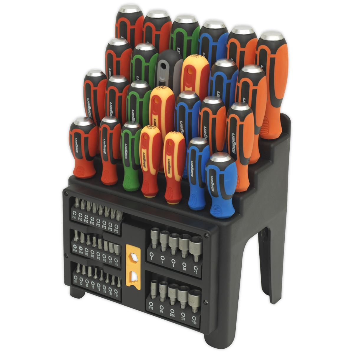 Seigen by Sealey Hammer-Thru Screwdriver, Bit & Nut Driver Set 61pc S01153