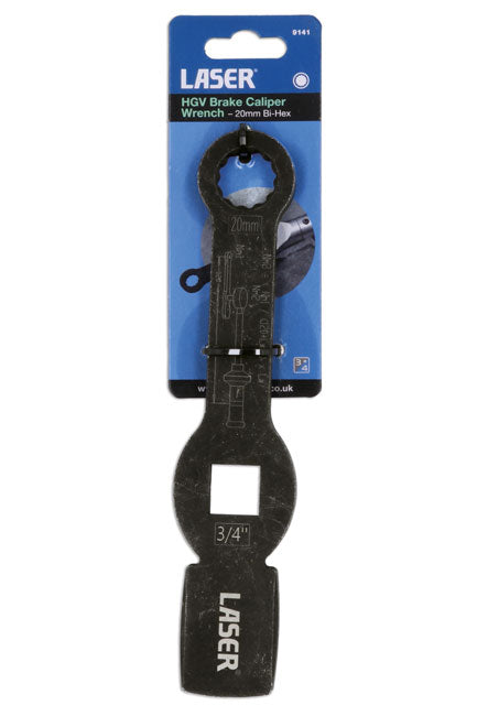 Laser HGV Brake Caliper Wrench - 20mm Bi-Hex