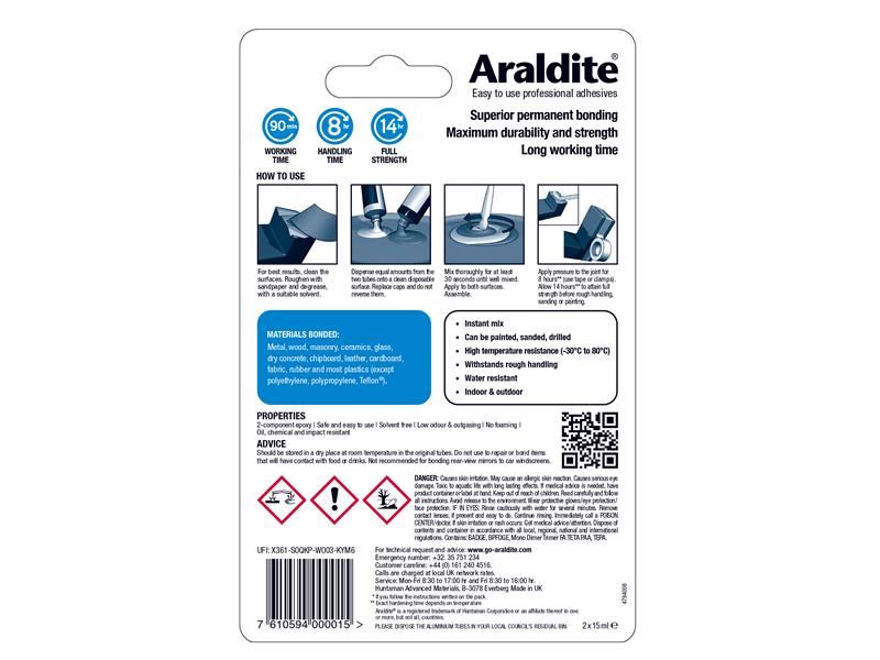 Araldite Standard Epoxy 2 x 15ml Tubes