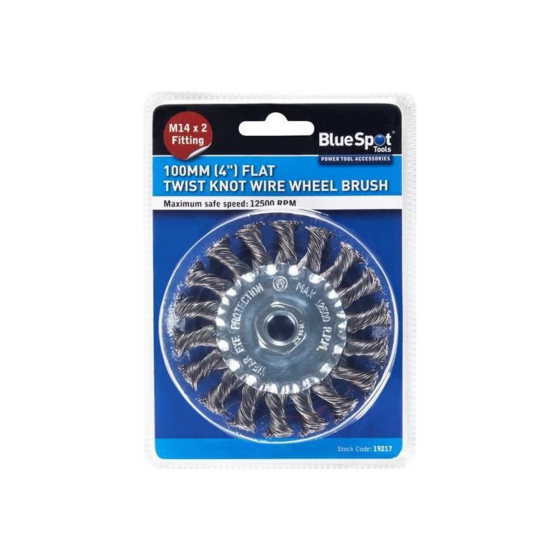 Bluespot Tools Flat Twist Knot Wire Wheel 100mm M14 X 2