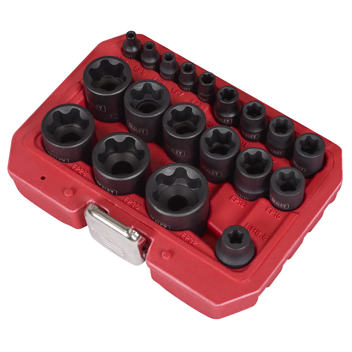 Sealey External TRX-P Socket Set 19 Piece - 1/4", 3/8", 1/2" Drive