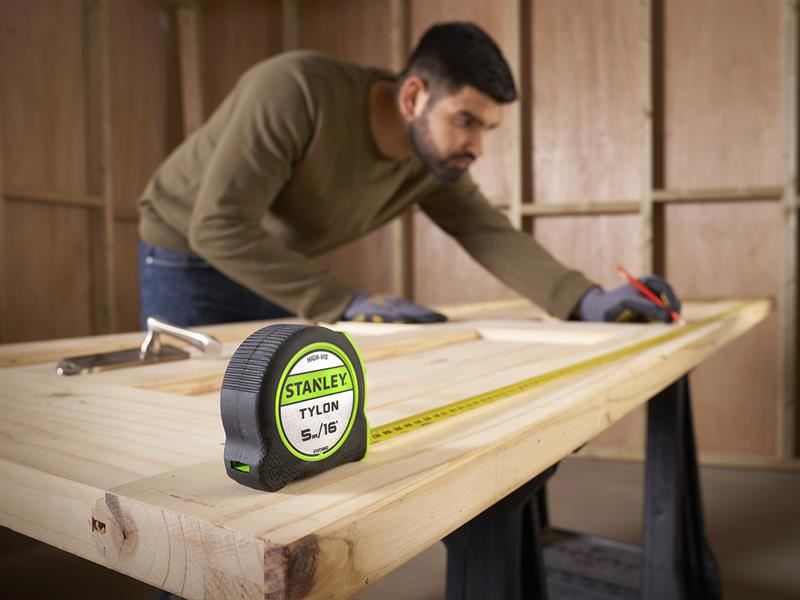 STANLEY Hand Tools Hi-Vis Tylon Tape Measure 5m (16ft) (Width 25mm)