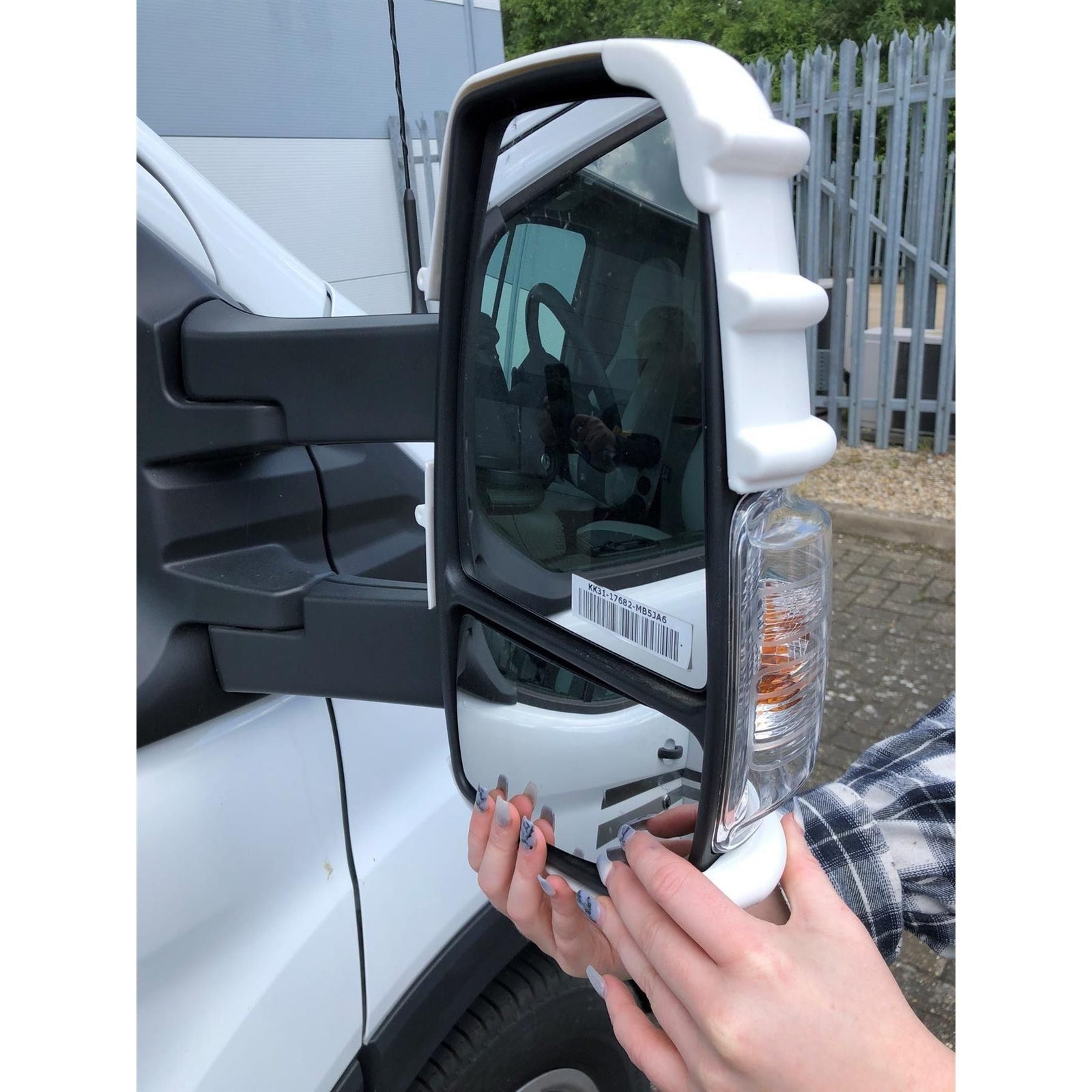 Durable Black Long Arm Mirror Protectors for Ford Transit Van/Motorhome (Set of 2)