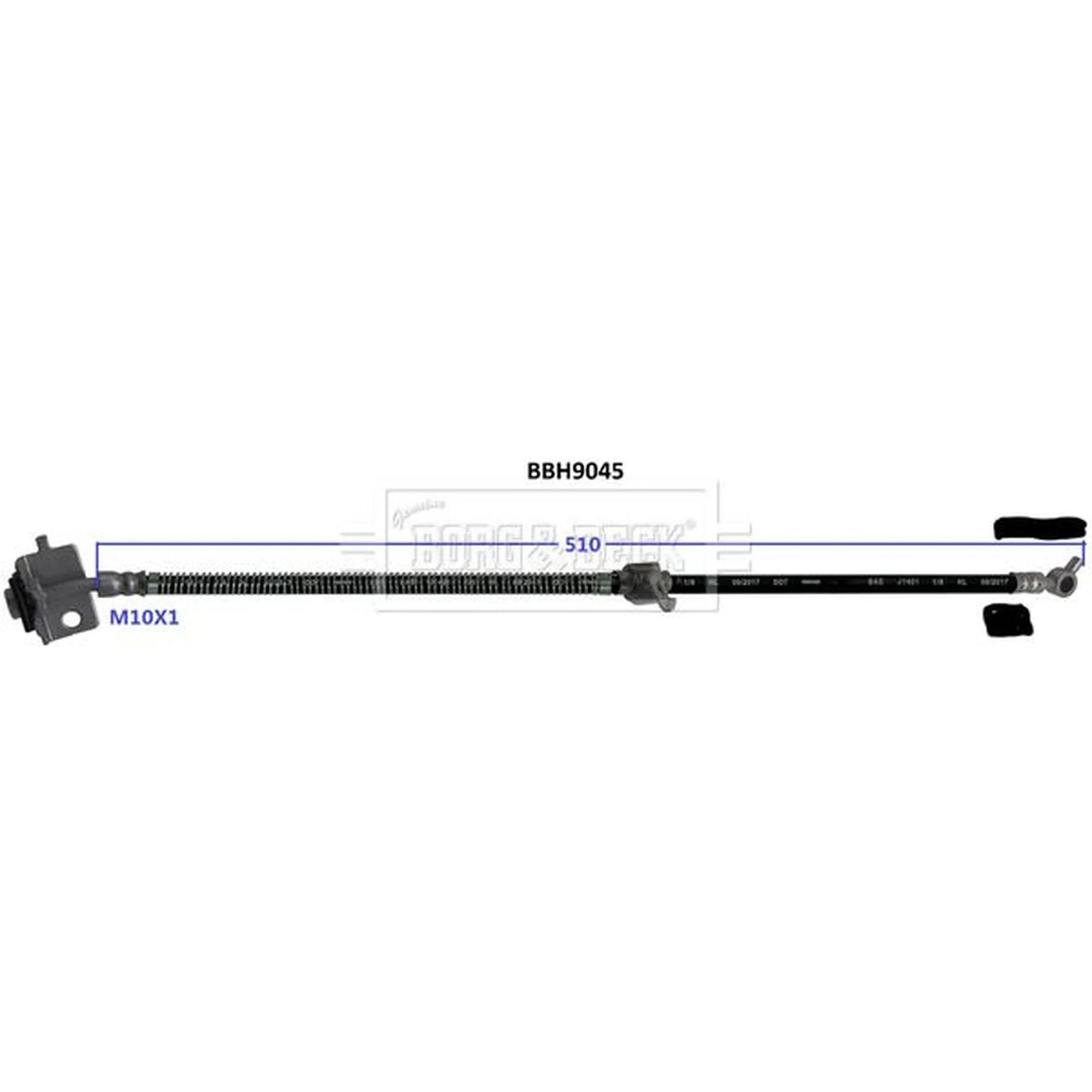 Borg & Beck Brake Hydraulic Hose Line Front Left BBH9045