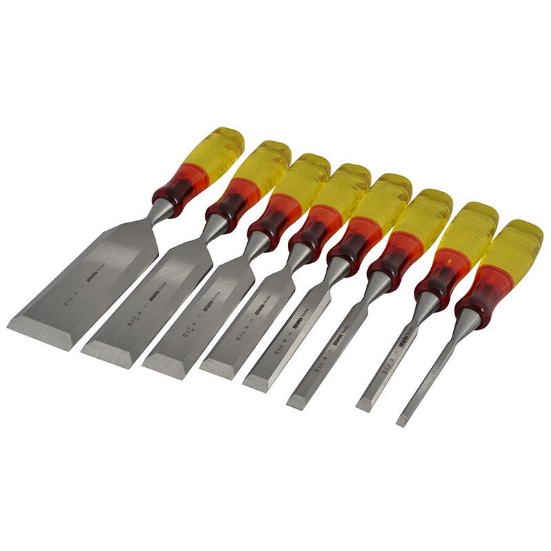 Irwin® Marples® M373 Bevel Edge Chisel Splitproof Handle Set, 8 Piece