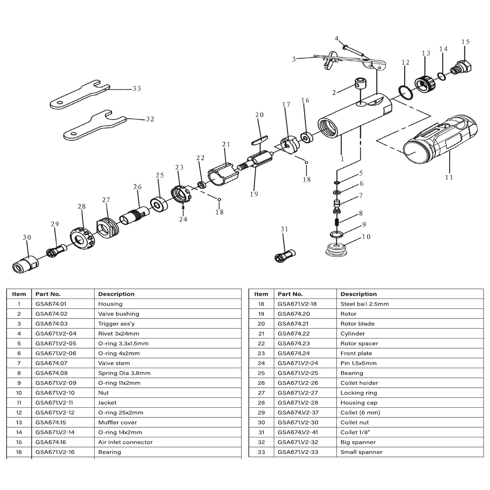 Sealey Locking ring GSA671.V2-27