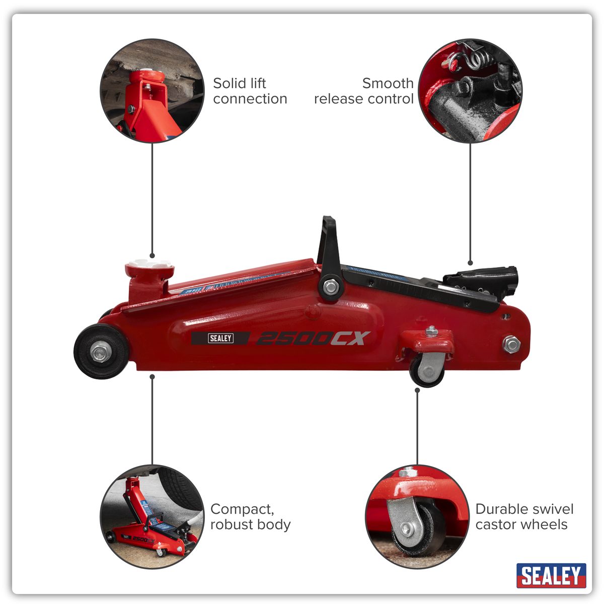 Sealey Trolley Jack 2.5 Tonne Heavy-Duty Model 2500CX