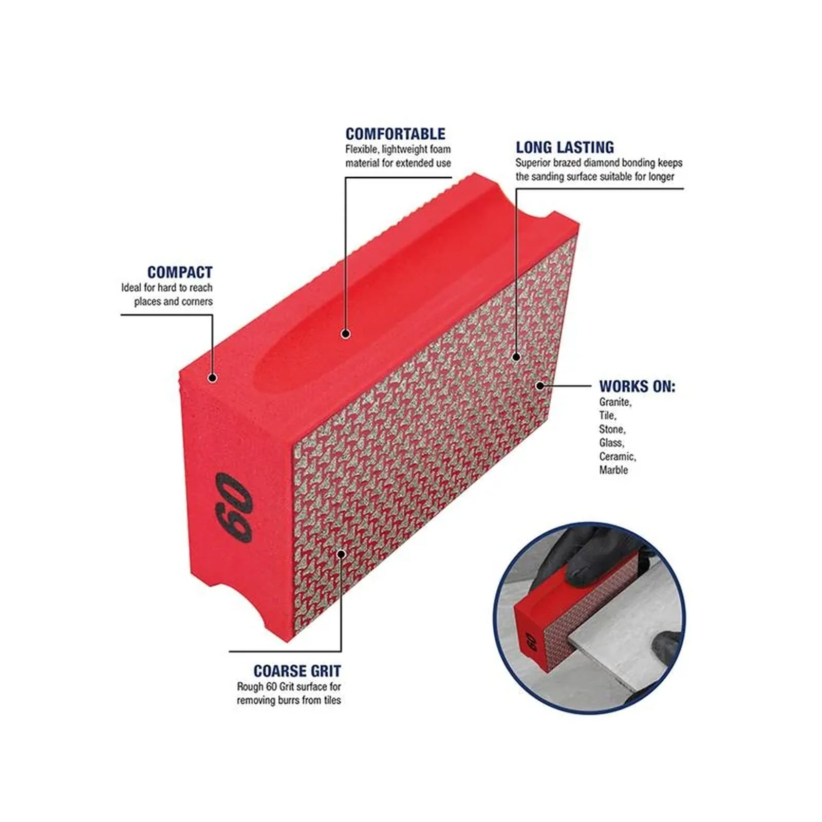 Vitrex Diamond Sanding Block 60 Grit - SBLOCK60