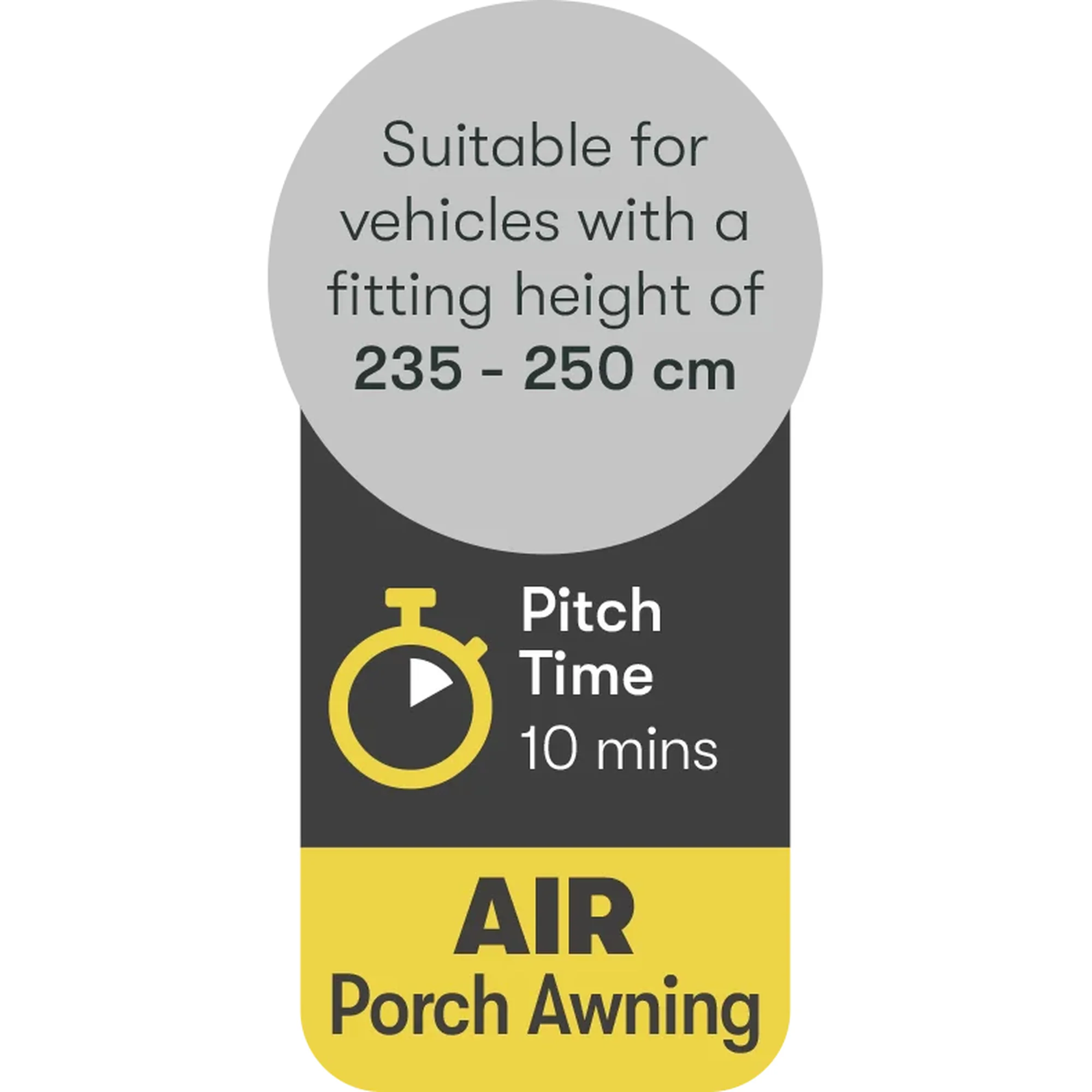 Quest Air Porch Awning 260cm - Lightweight Self-Inflating Design