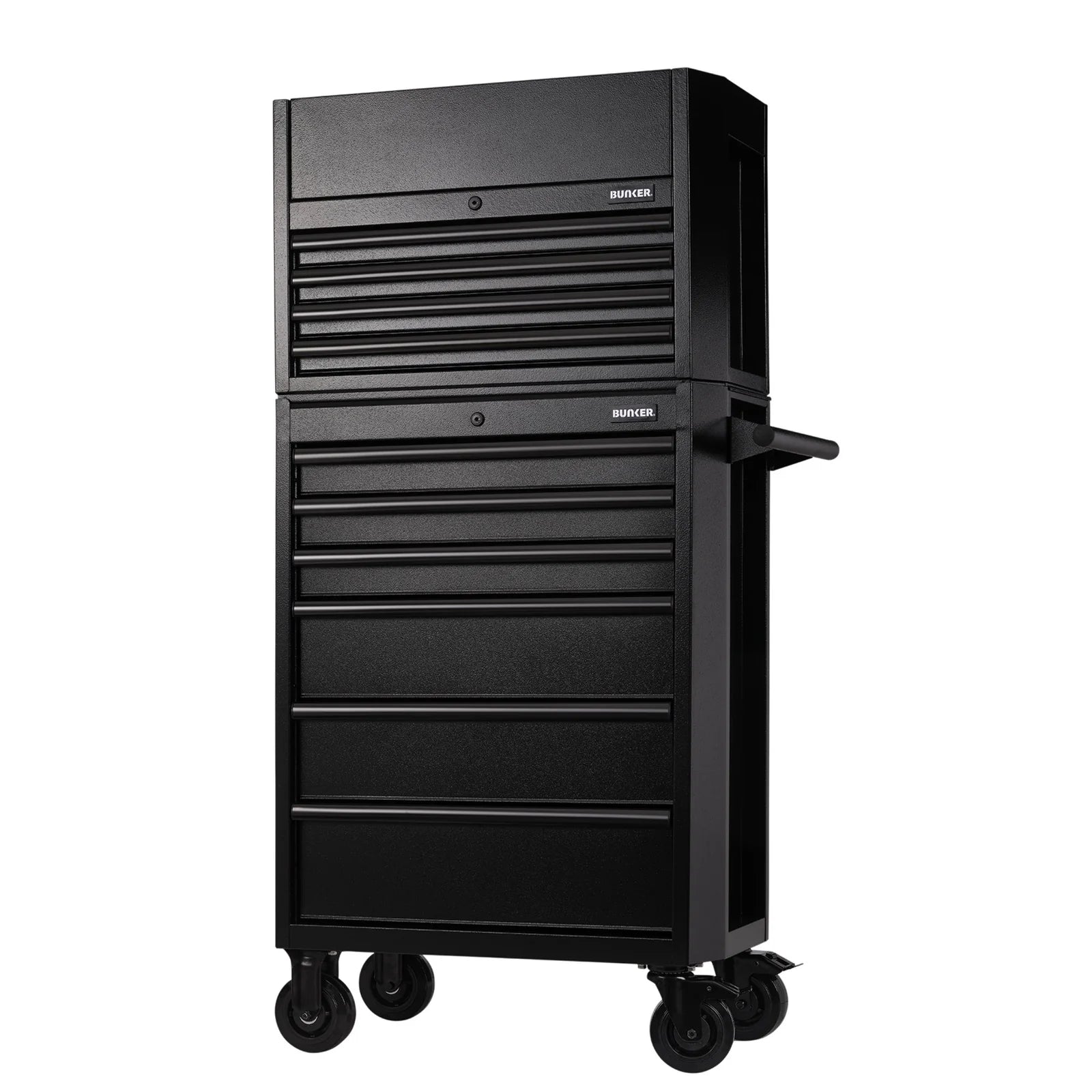 Draper BUNKER 10 Drawer Combined Roller Cabinet and Tool Chest, 26", Black