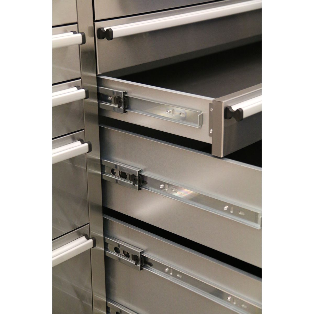 Sealey Mobile Stainless Steel Tool Cabinet 10 Drawer with Backboard & 2 Wall Cup