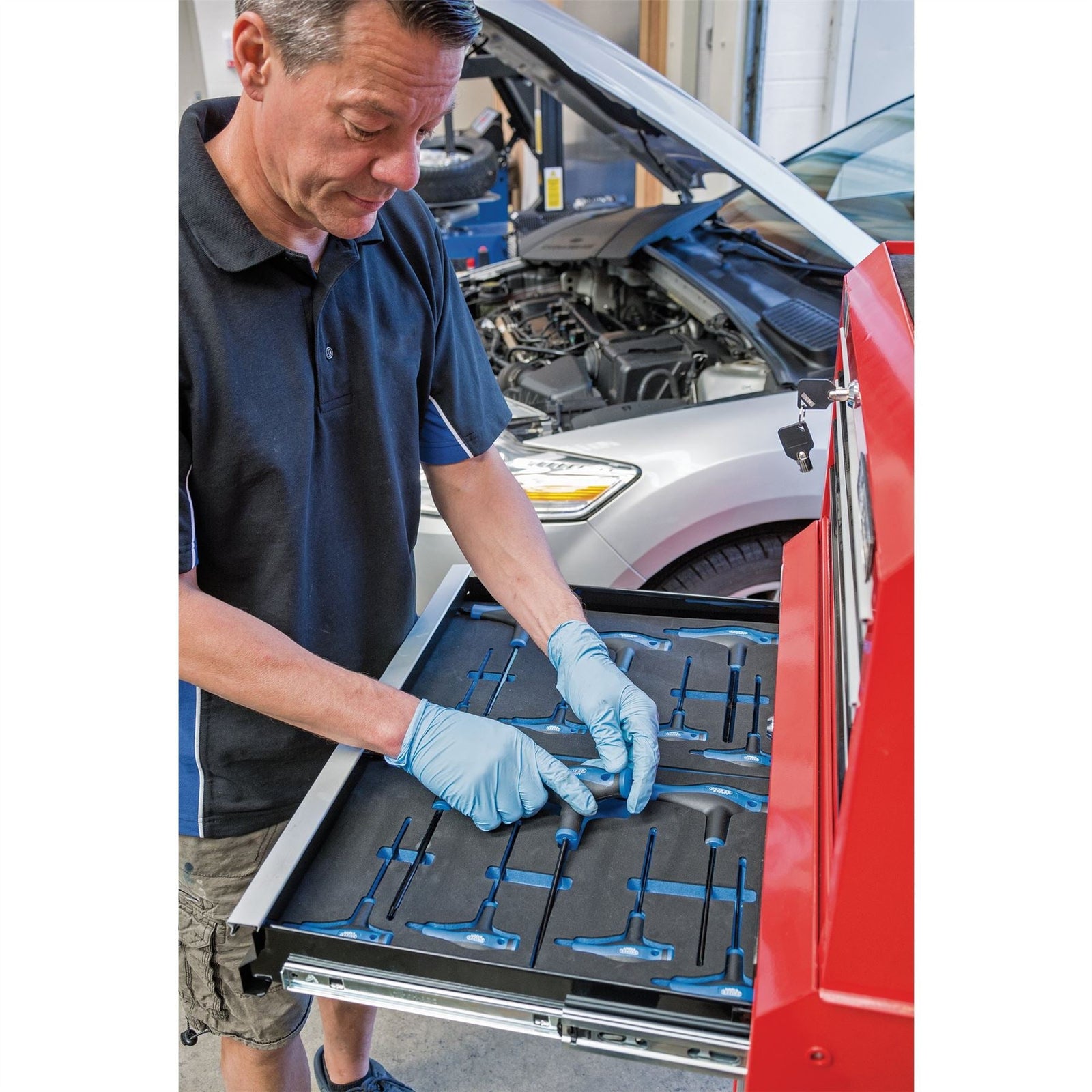 Draper TX-STAR T' Handle Key Set in 3/4 Drawer EVA Insert Tray (7 Piece)
