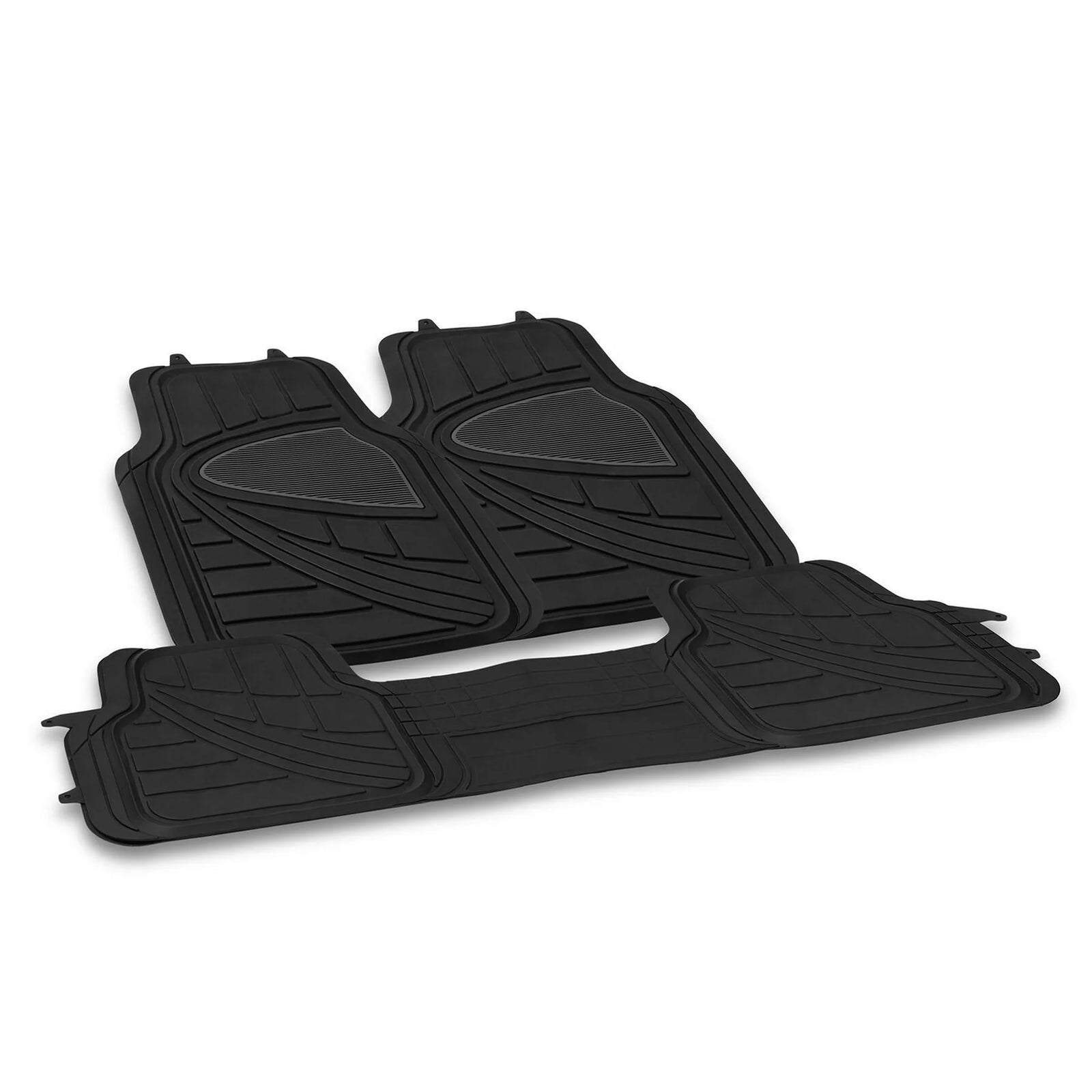 Streetwize Deluxe Celebrity Rubber Car Mat Set with Full Cross Rear - SWCM101