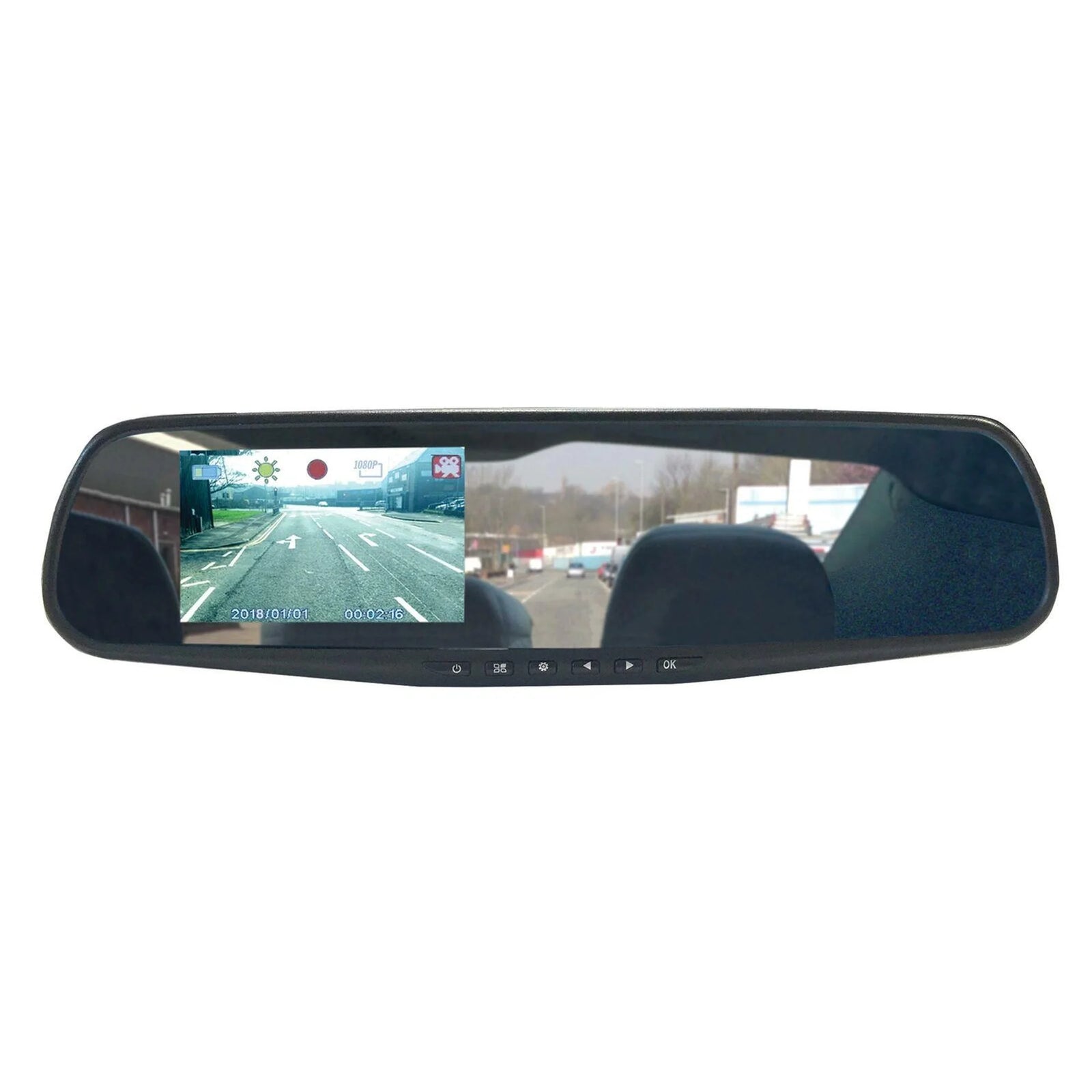 Streetwize In Car Rear View Mirror Mount HD Dash Cam Camera Video Journey