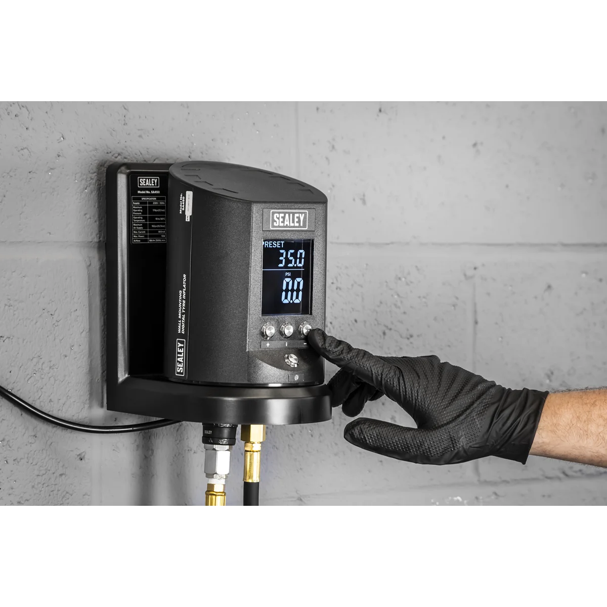 Sealey Wall Mounting Tyre Inflator SA450 174psi Digital