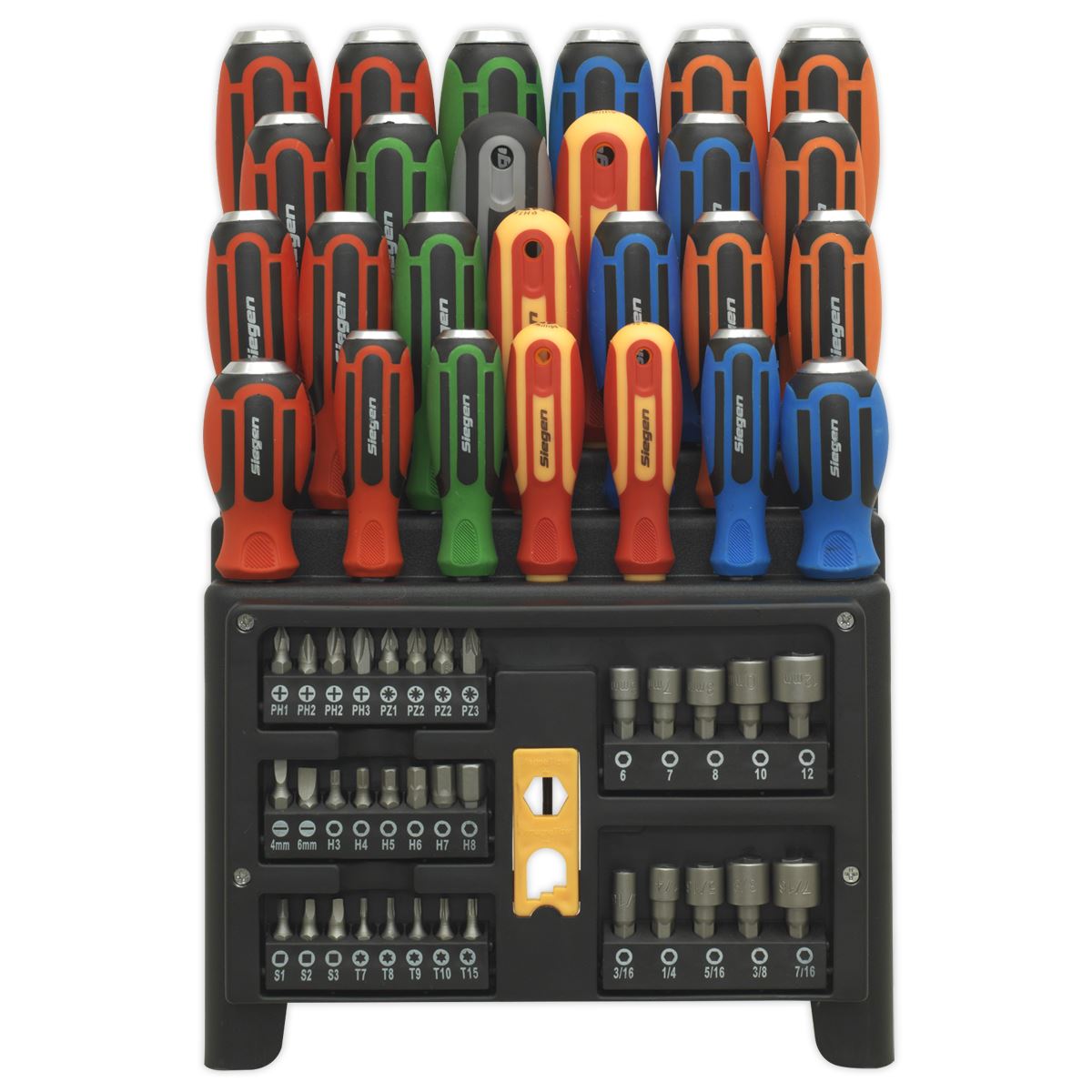 Seigen by Sealey Hammer-Thru Screwdriver, Bit & Nut Driver Set 61pc S01153
