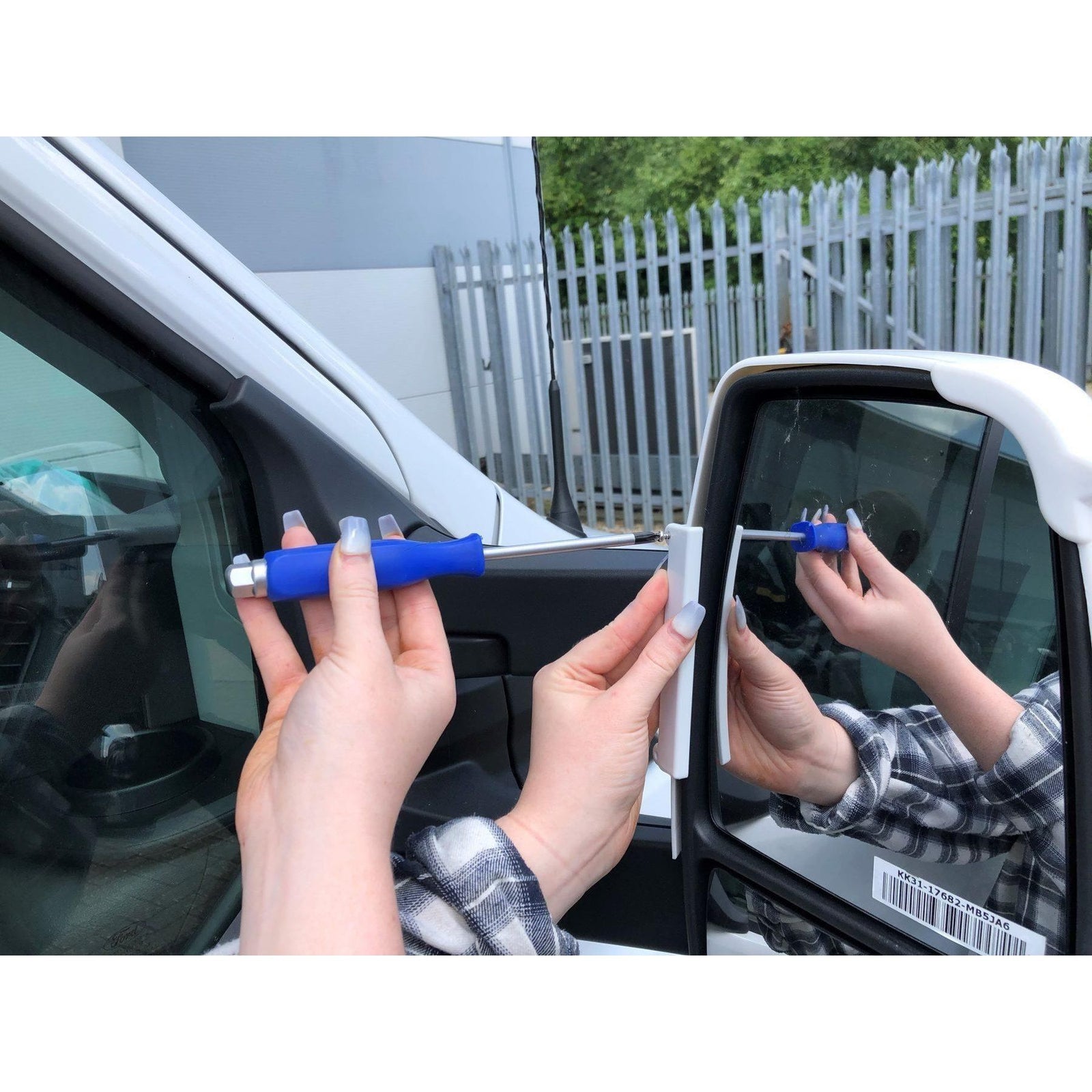 Durable Black Long Arm Mirror Protectors for Ford Transit Van/Motorhome (Set of 2)