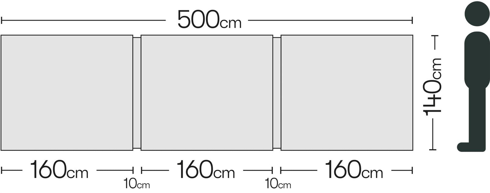 Quest Falcon Pro AirShield 500 Windbreak (3 panels - mid grey)