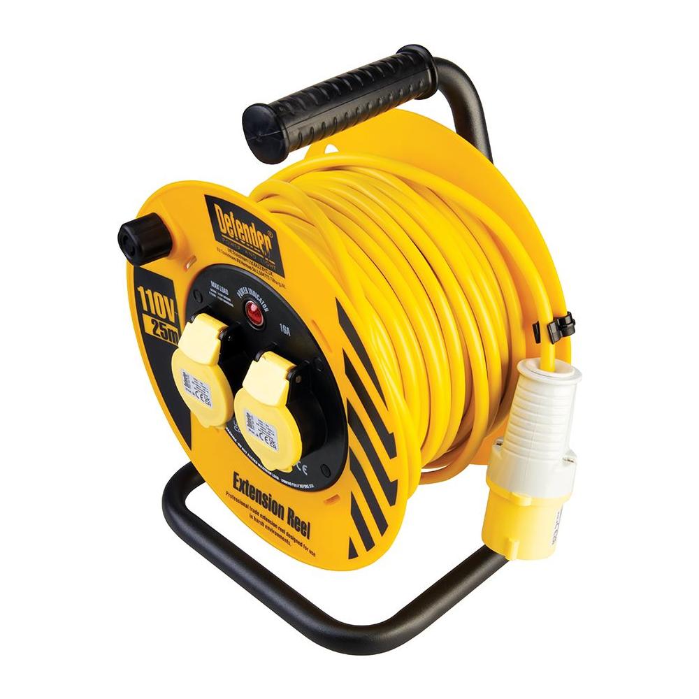 Defender Industrial Cable Reel 25m 110V 16A