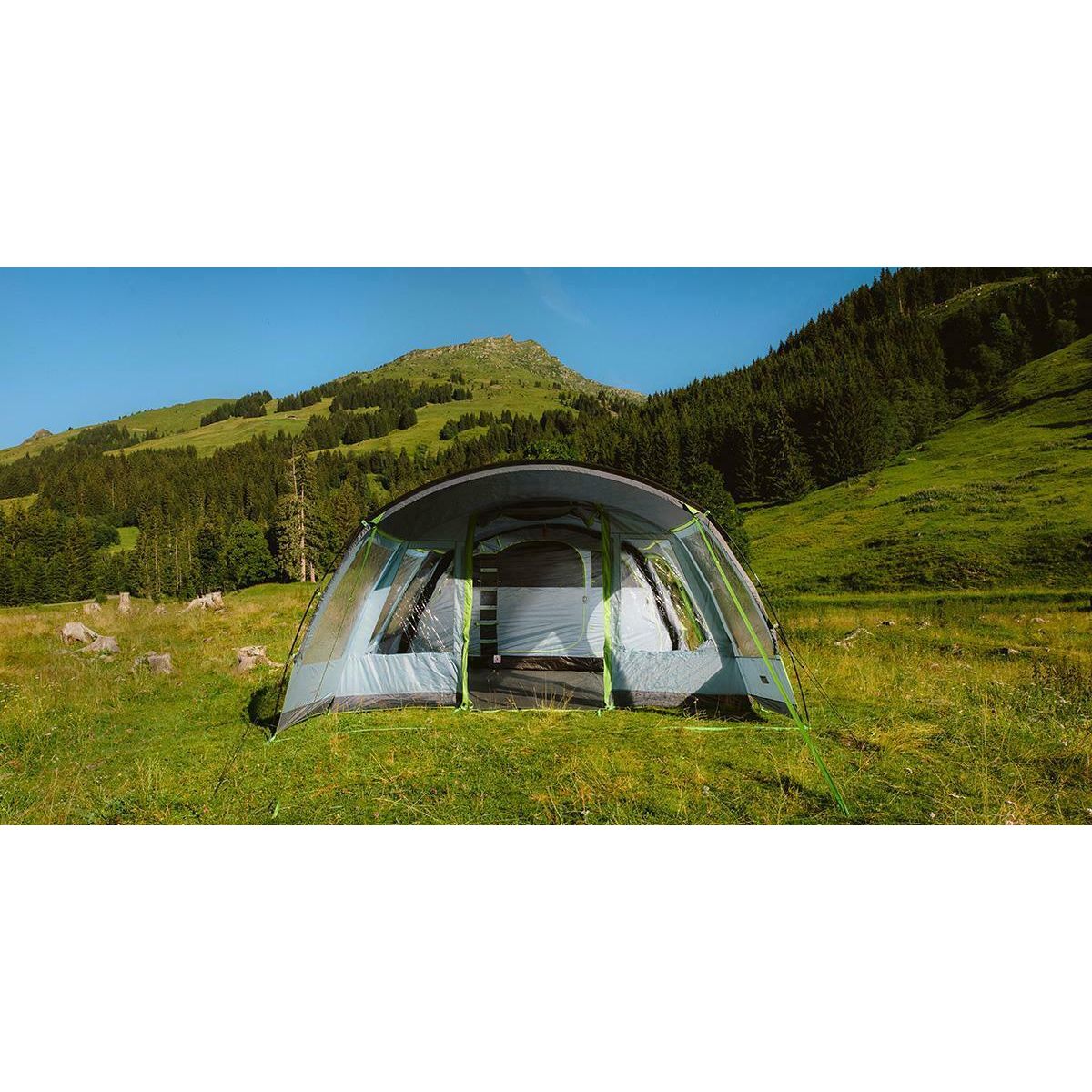 Coleman Tunnel Tent Meadowood 6L 6 Person Black Out Bedrooms Grey Camping Garden