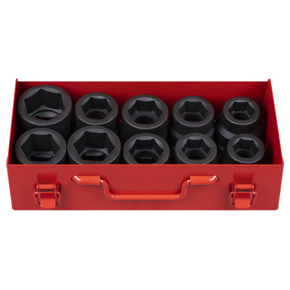 Impact Socket Set 10Pc 1Inchsq Drive Metric/Imperial