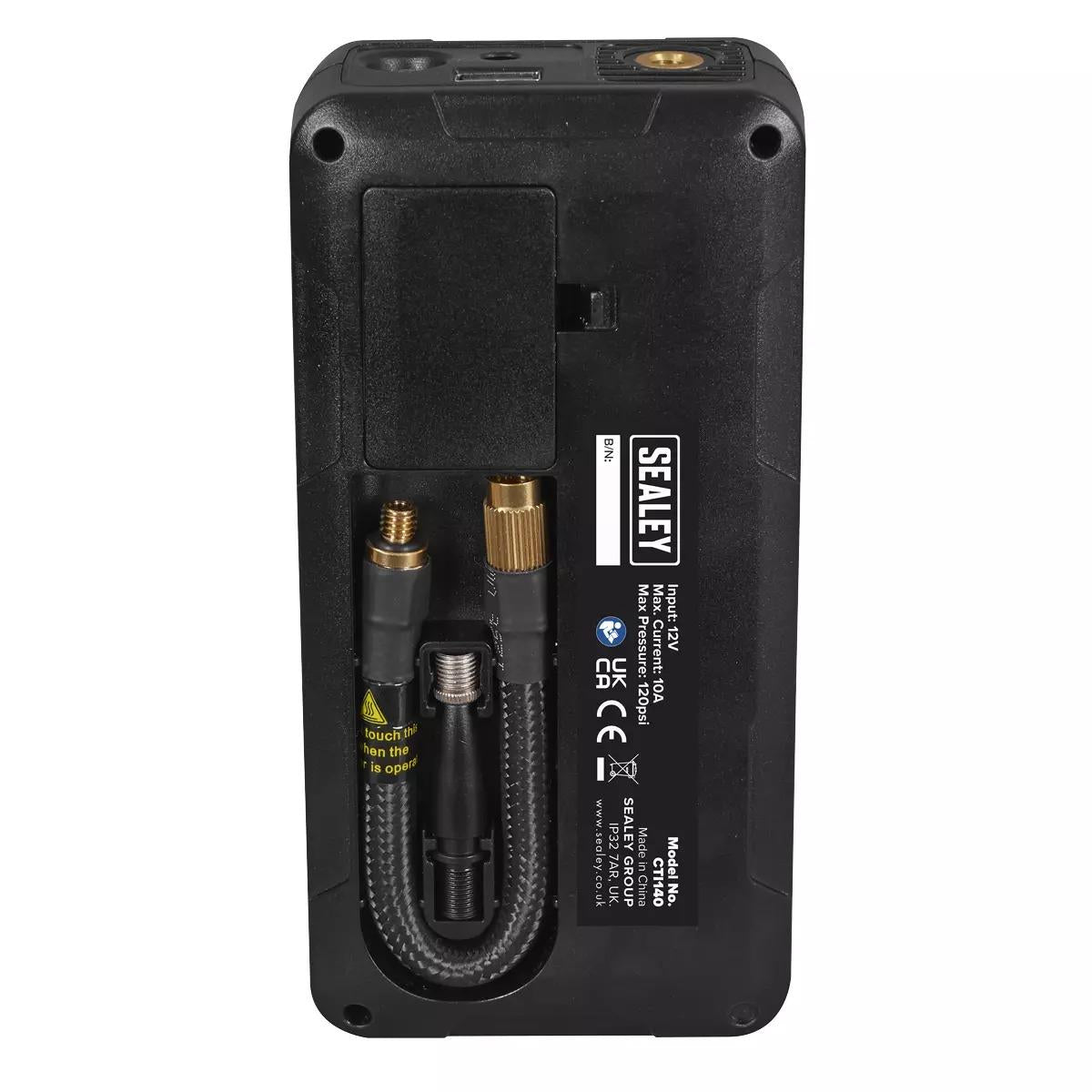 Sealey Tyre Inflator & Power Bank with Worklight Rechargeable 12v, CTI140
