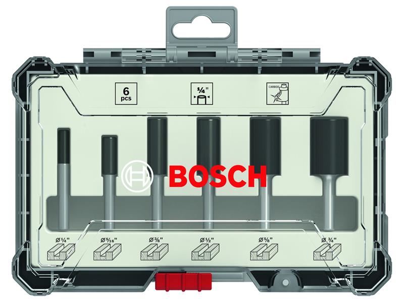 Bosch Powertool Accessories PRO Router Bit Straight Set, 6 Piece